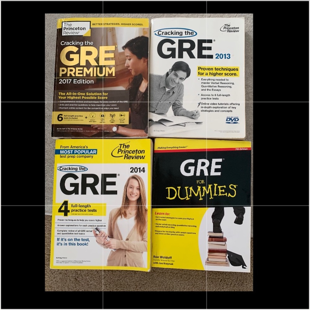 4 GRE PREP study BOOKS BY PRINCETON REVIEW